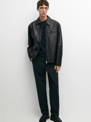 Spodnie Slim Ze 100% Bawełny - Granatowy - Massimo Dutti - Male