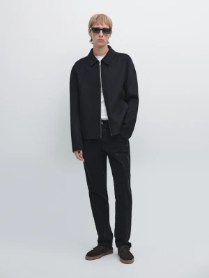 Spodnie Slim Ze Sztruksu I Denimu - Granatowy - - Massimo Dutti - Mężczyzna