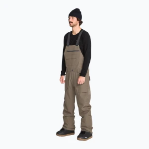 Spodnie snowboardowe męskie Volcom Roan Bib Overall teak Brązowy