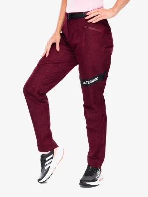 Spodnie softshell damskie adidas TERREX Primeknit Pants - shadow red