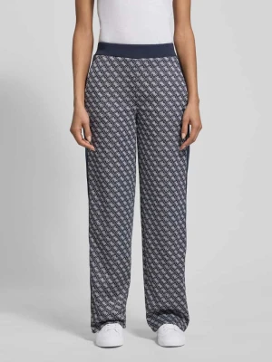 Spodnie sportowe z szeroką nogawką i wzorem na całej powierzchni model ‘MAYA’ Guess Activewear