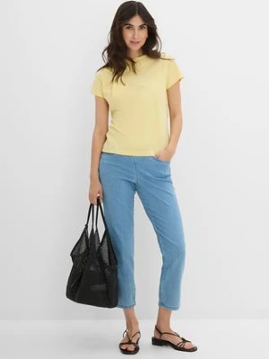 Spodnie Straight, mid waist, z wygodnym paskiem (2 pary) bonprix