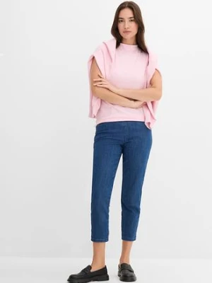 Spodnie Straight, mid waist, z wygodnym paskiem (2 pary) bonprix