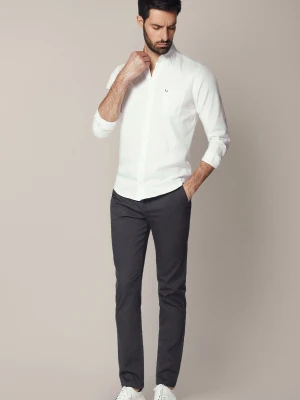 Spodnie Szare Chino z Bawełną Maroko Lancerto