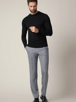 Spodnie Szare Wełniane z Elastycznym Pasem Artemio Lancerto