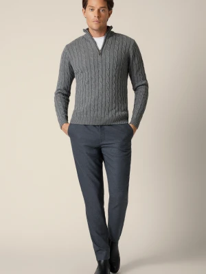 Spodnie Szare z Elastycznym Pasem Gennaro Lancerto