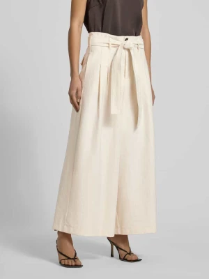 Spodnie szerokie o kroju regular fit z wiązanym paskiem model ‘LEGENDA’ MAX&Co.