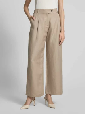 Spodnie szerokie o kroju relaxed fit z mieszanki wiskozy i lnu s.Oliver BLACK LABEL