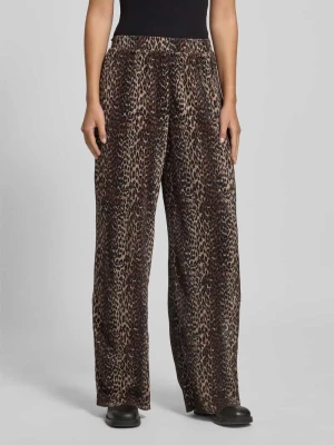 Spodnie szerokie z efektem krepy model ‘FLORA’ Pieces