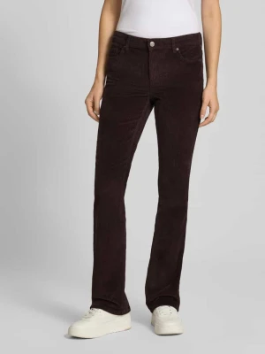 Spodnie sztruksowe fit and flare z mieszanka bawełny model 'MARY' Only Czekoladowy