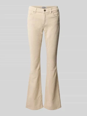 Spodnie sztruksowe fit and flare z mieszanka bawełny model 'MARY' Only Écru