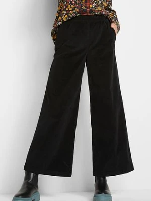 Spodnie sztruksowe high-waist z wygodną talią bonprix