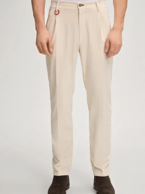 Spodnie sztruksowe Lead w kolorze kremowym Joop