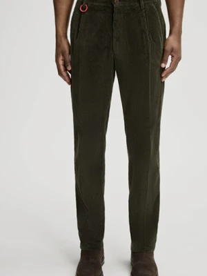 Spodnie sztruksowe Lead w kolorze oliwkowozielonym Joop