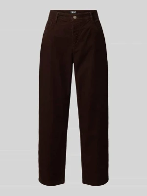 spodnie sztruksowe o kroju regular fit z mieszanka bawełny model 'DANNI 2.3' MAC Ciemnobrązowy