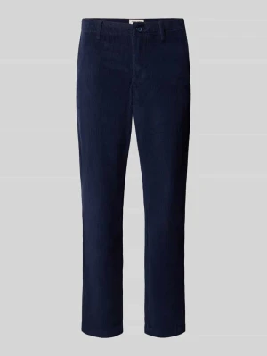 spodnie sztruksowe o kroju regular fit z wpuszczanymi kieszeniami Jack&Jones Granatowy