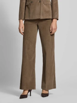 Spodnie sztruksowe o kroju regular fit z zakładką w pasie Weekend Max Mara