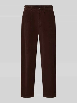 Spodnie sztruksowe o kroju relaxed fit z mieszanki bawełny Barbour Ciemnobrązowy