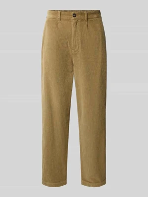 Spodnie sztruksowe o kroju relaxed fit z mieszanki bawełny Barbour Piaskowy