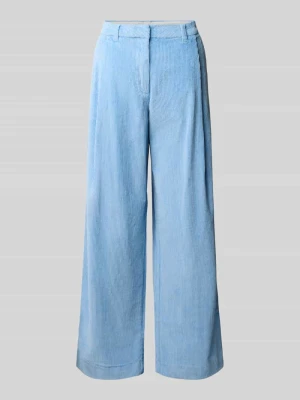 Spodnie sztruksowe o kroju relaxed fit z mieszanki bawełny model 'ROJA' Selected Jasnoniebieski