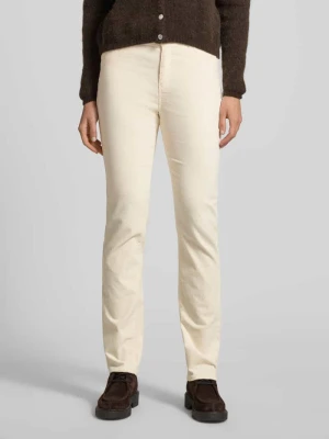 Spodnie sztruksowe o kroju slim fit z 5 kieszeniami Christian Berg Écru