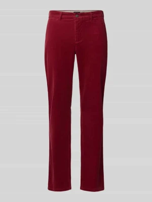 Spodnie sztruksowe o kroju slim fit z kieszenią z tyłu MCNEAL Bordowy