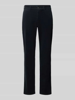 Spodnie sztruksowe o kroju slim fit z kieszenią z tyłu MCNEAL Granatowy