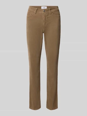 Spodnie sztruksowe o kroju slim fit z mieszanki bawełny model 'PIPER CROPPED' CAMBIO