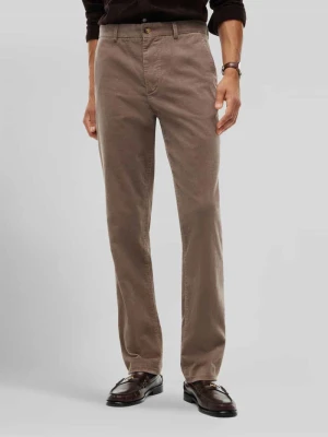 Spodnie sztruksowe o kroju slim fit z mieszanki bawełny Tommy Hilfiger Beżowy