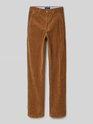 Spodnie sztruksowe o kroju slim fit z wpuszczanymi kieszeniami model ‘BEDFORD’ RALPH LAUREN TEENS