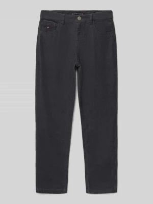 Spodnie sztruksowe o kroju straight fit z czystej bawełny Tommy Hilfiger Grafitowy