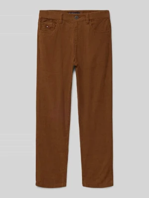 Spodnie sztruksowe o kroju straight fit z czystej bawełny Tommy Hilfiger Teens