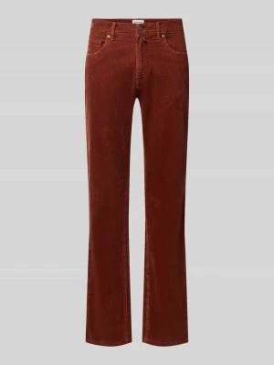 Spodnie sztruksowe o kroju straight fit z elastycznej mieszanka bawełny model 'Laval' Pierre Cardin