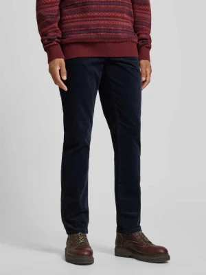 Spodnie sztruksowe o kroju straight leg z 5 kieszeniami model ‘DENTON’ Tommy Hilfiger Ciemnoniebieski