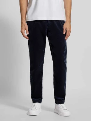 Spodnie sztruksowe o kroju tapered fit z czystej bawełny Tommy Hilfiger Granatowy