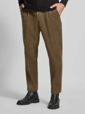 Spodnie sztruksowe o kroju tapered z mieszanki bawełny model ‘PERIN’ Boss