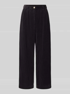 Spodnie sztruksowe o kroju wide fit z czystej bawełny model 'PADOW' American Vintage Antracytowy