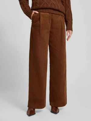Spodnie sztruksowe rozkloszowane o nowoczesnym kroju z wysokim stanem Style Icon Collection