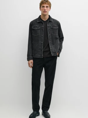 Spodnie Sztruksowe Slim Fit - Granatowy - Massimo Dutti - Male