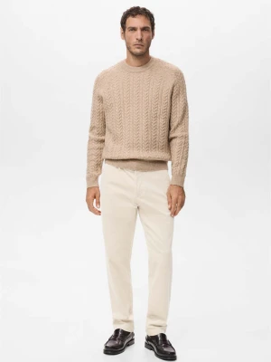 Spodnie sztruksowe slim fit kremowy / écru - Mężczyzna - - MANGO MAN