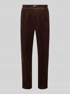 Spodnie sztruksowe z elastycznym pasem model 'MARC' Casual Friday Czekoladowy