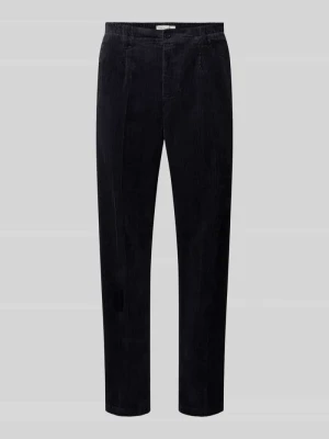 Spodnie sztruksowe z elastycznym pasem model 'MARC' Casual Friday Granatowy