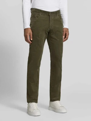 Spodnie sztruksowe z mieszanka bawełny w 5 kieszeni Christian Berg Trzcinowy