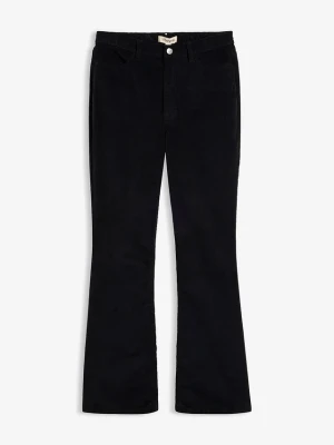 Spodnie sztruksowe z mieszanki bawełny, o kroju bootcut BonPrix czarny