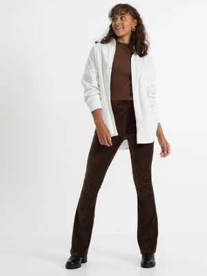 Legginsy z poszerzanymi nogawkami z imitacji sztruksu bonprix