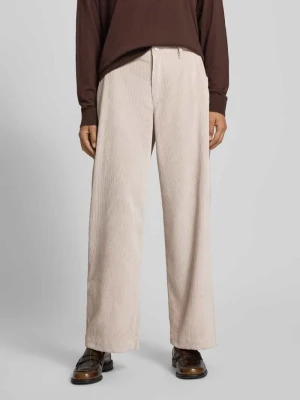 Spodnie sztruksowe z prostą nogawką z szlufkami na pasek model ‘YUKI’ RAFFAELLO ROSSI