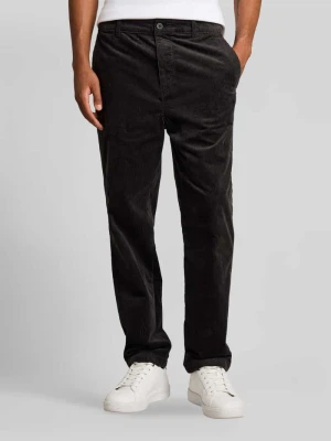 Spodnie sztruksowe o kroju relaxed fit z mieszanki bawełny Tom Tailor Grafitowy