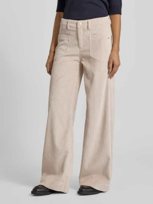 Spodnie sztruksowe z szeroką nogawką i nakładanymi, wpuszczanymi kieszeniami model ‘MIRU’ RAFFAELLO ROSSI