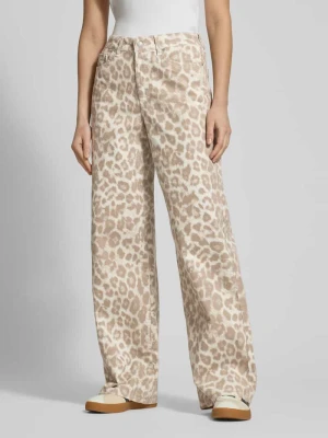 Spodnie sztruksowe z szeroką nogawką i wzorem na całej powierzchni model ‘GELLY’ JJXX