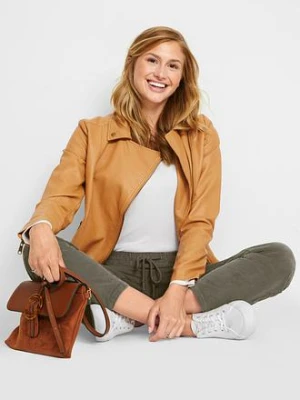 Spodnie sztruksowe z wygodnym paskiem bonprix